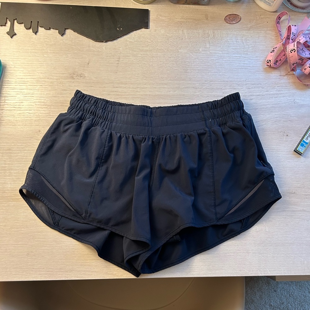 Navy Lululemon hotty hot shorts